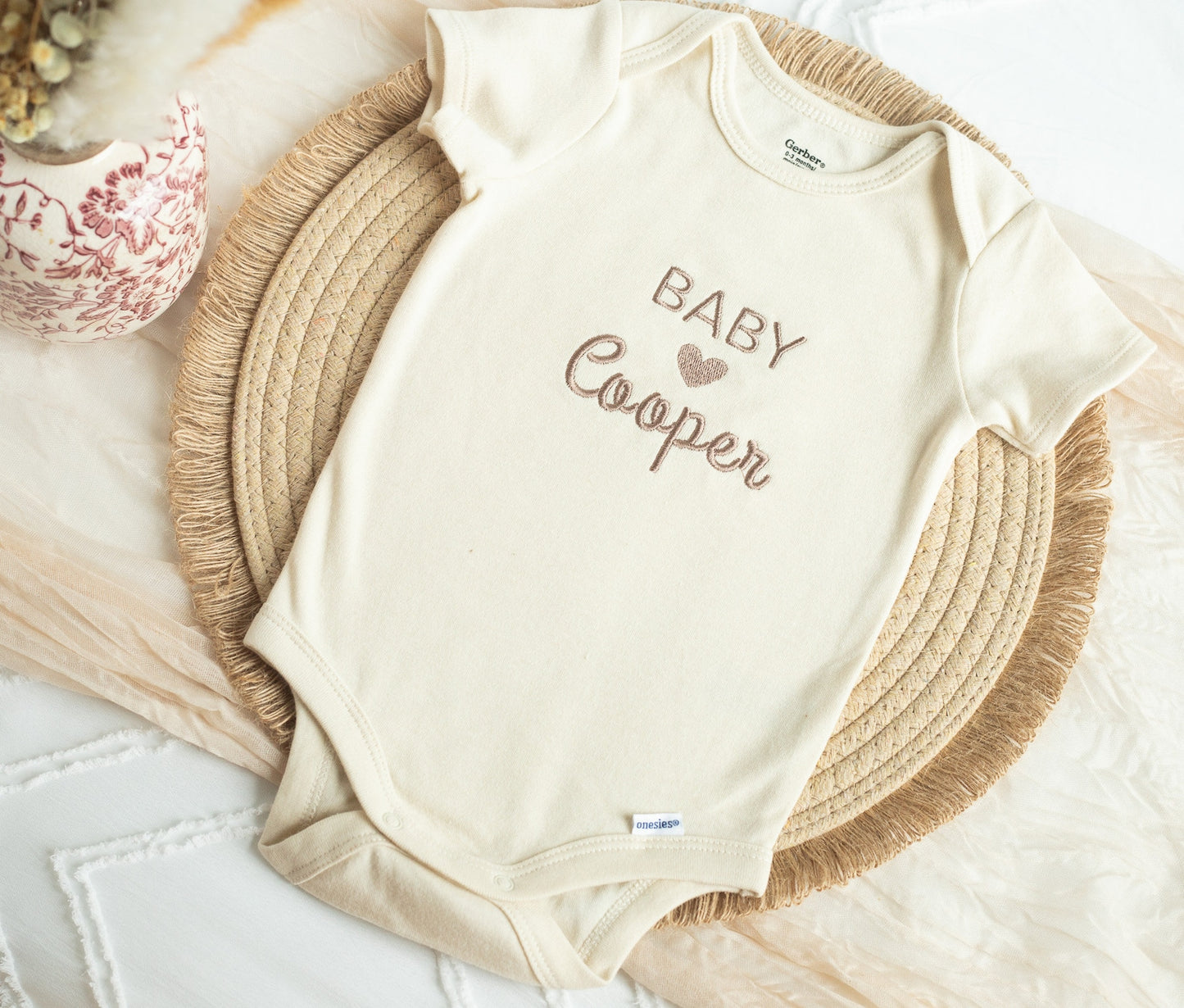 Personalized Newborn Name Embroidered Gift