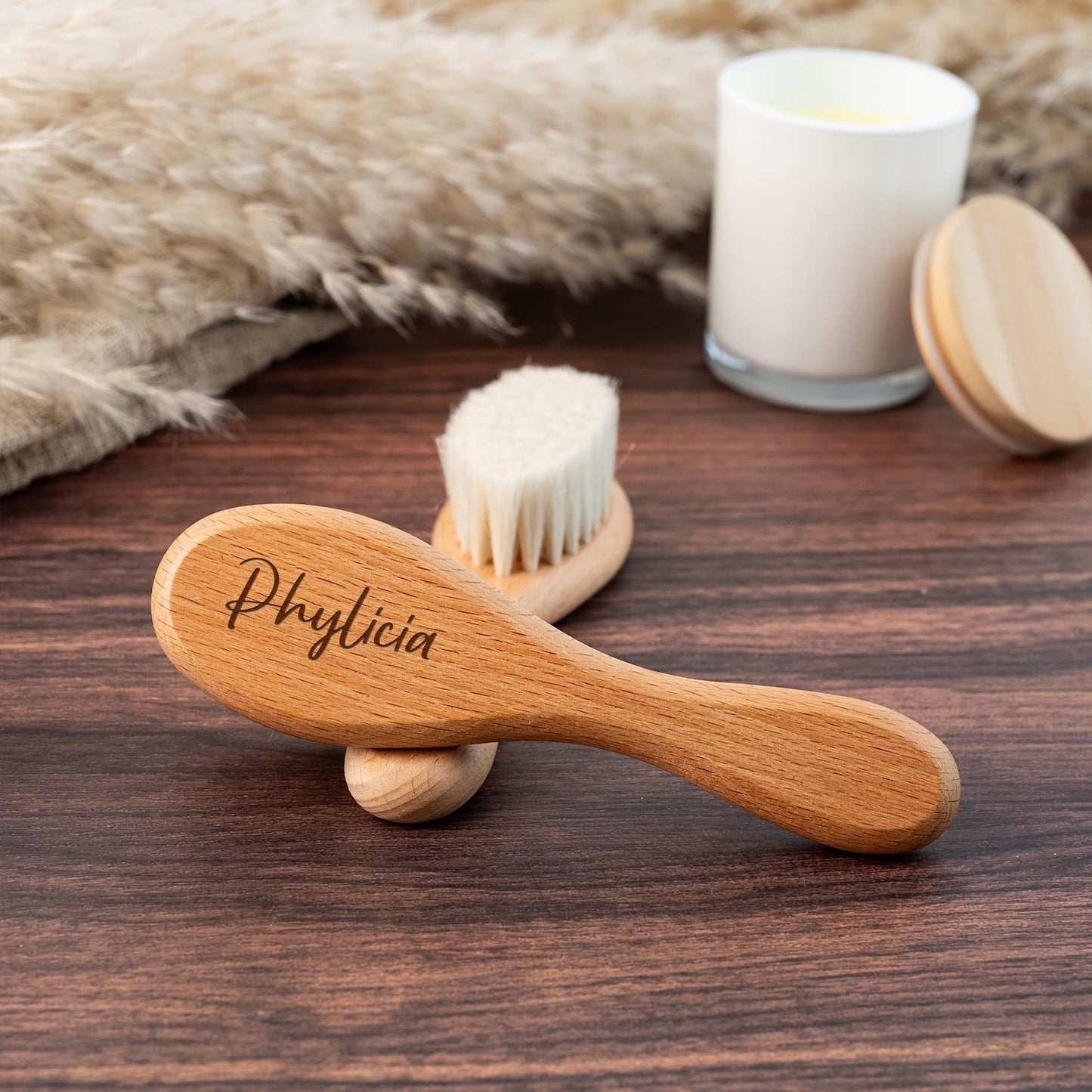 Personalized Wooden Baby Hairbrush