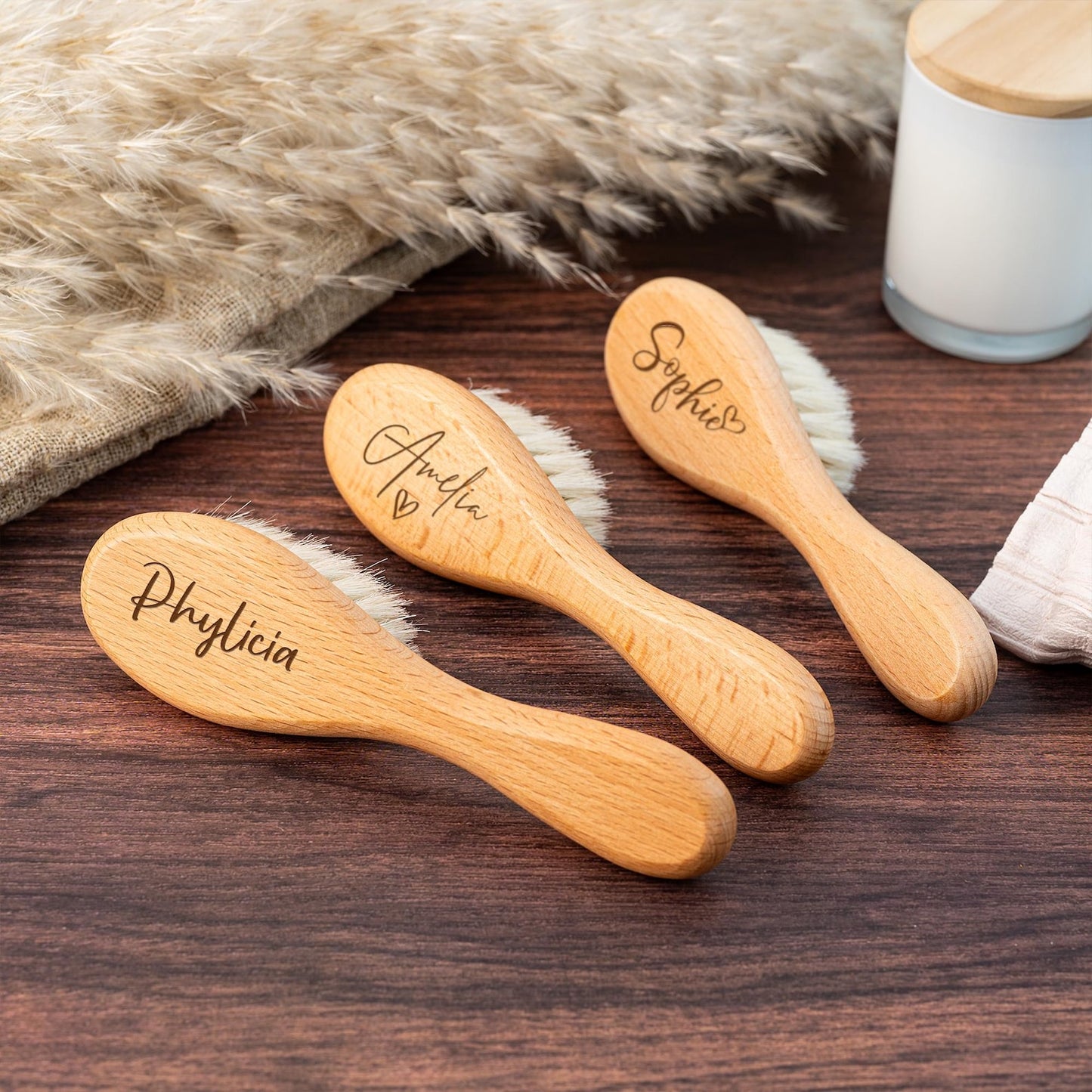 Personalized Wooden Baby Hairbrush