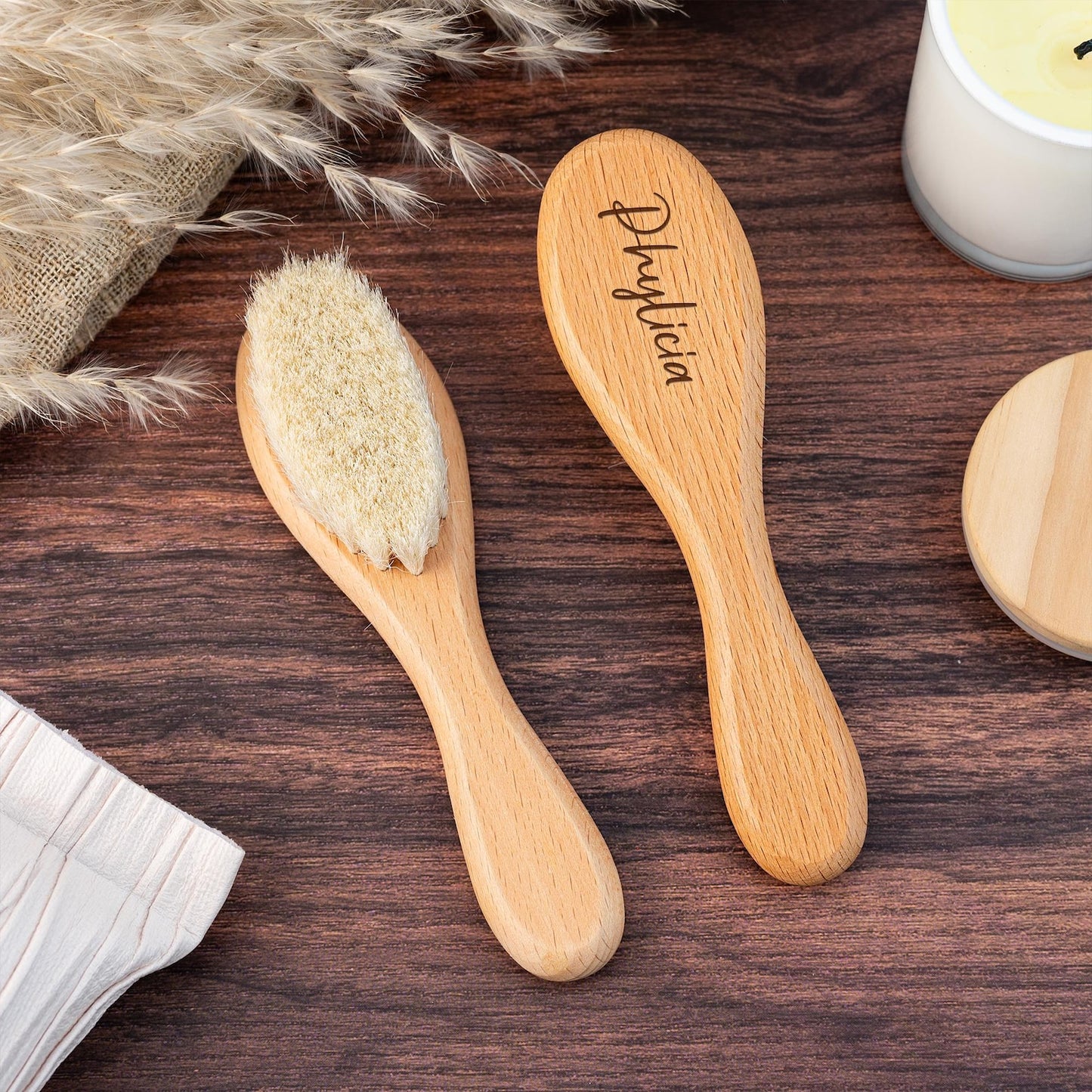 Personalized Wooden Baby Hairbrush