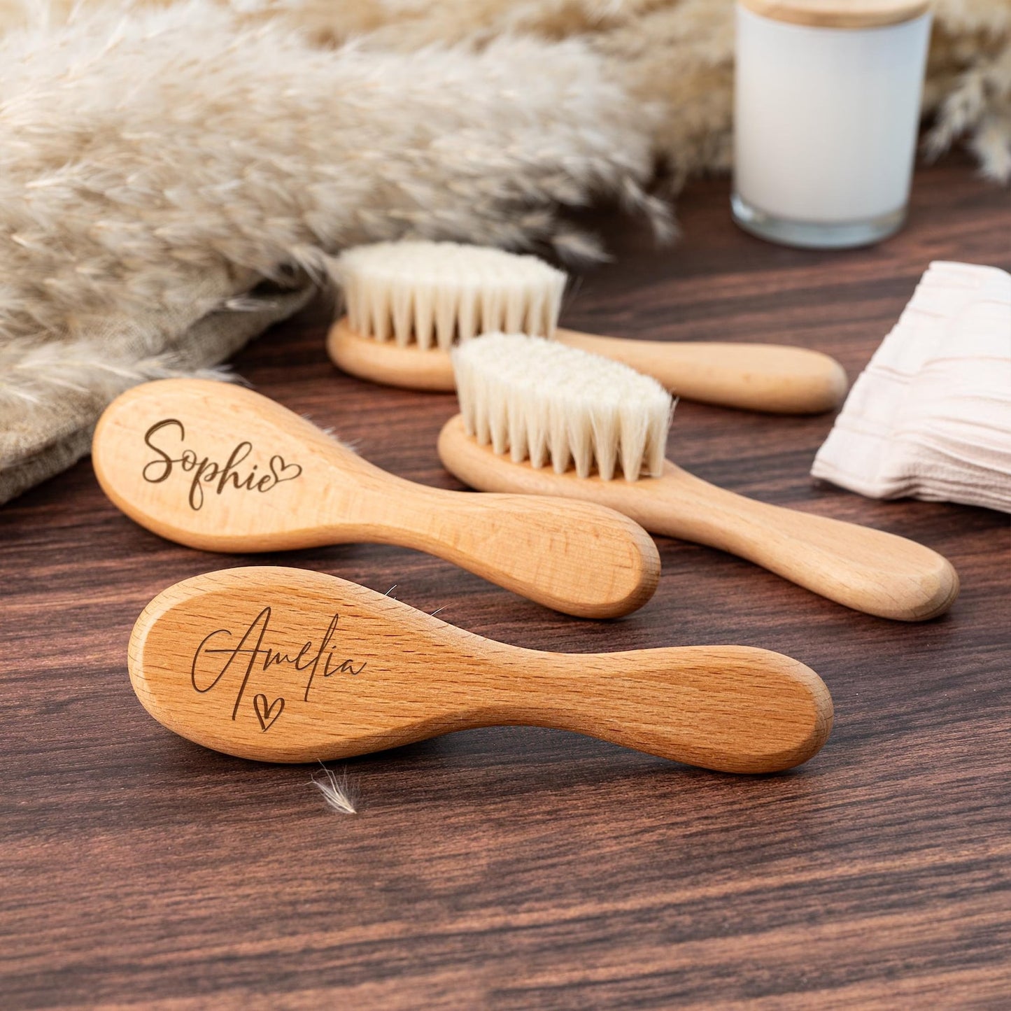 Personalized Wooden Baby Hairbrush