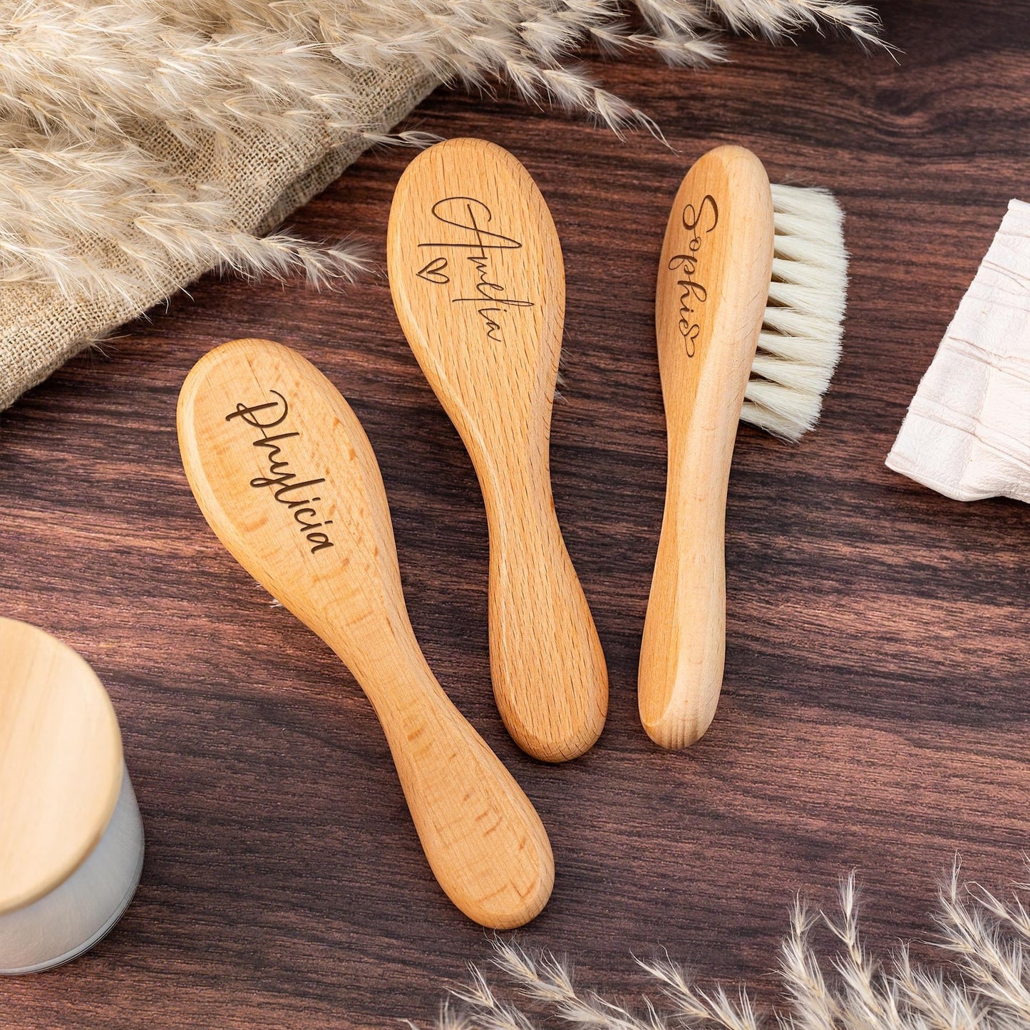 Personalized Wooden Baby Hairbrush