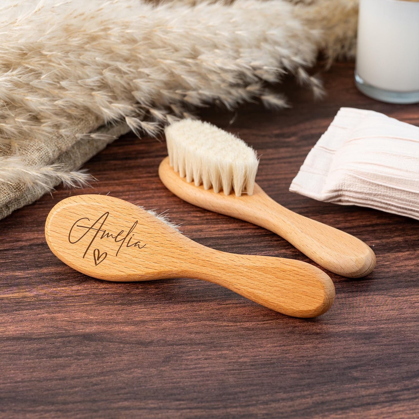 Personalized Wooden Baby Hairbrush