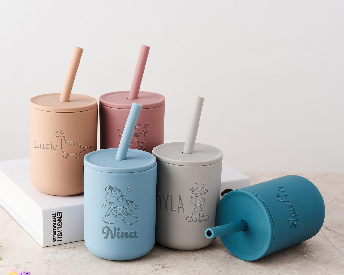 7oz Personalized Baby Straw Cup – Soft, Durable & Spill-Proof