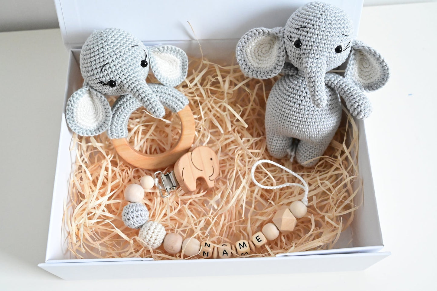 Elephant and a personalized dummy chain