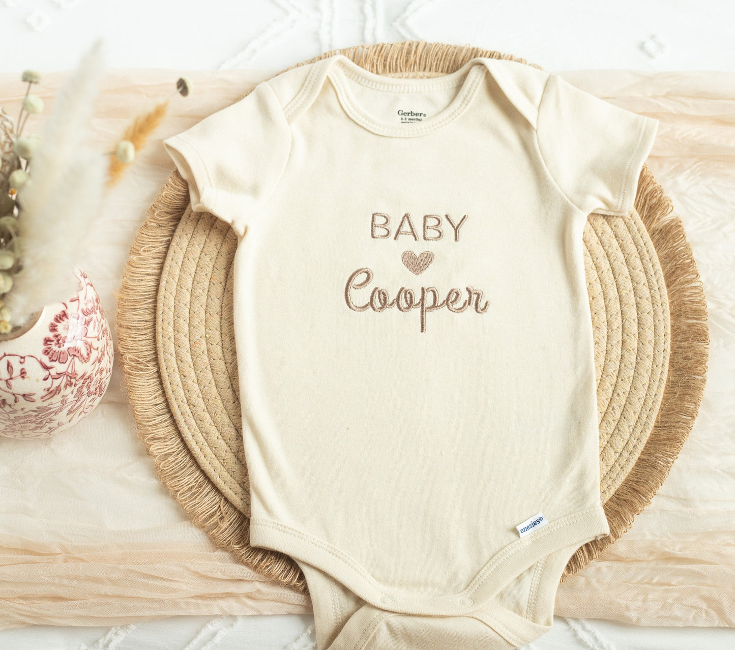 Personalized Newborn Name Embroidered Gift