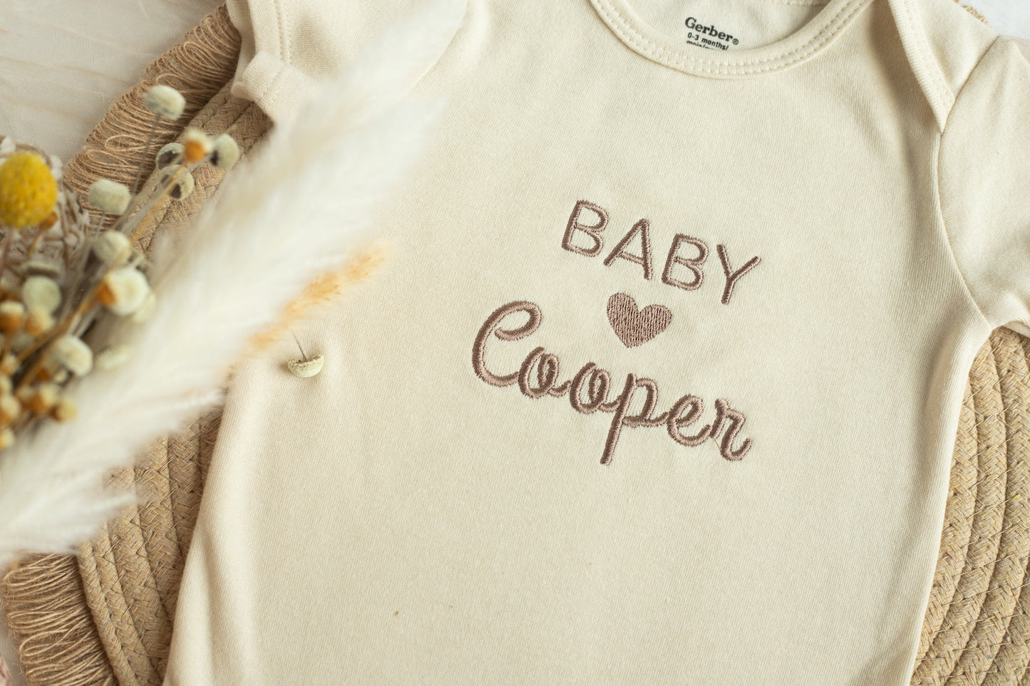 Personalized Newborn Name Embroidered Gift