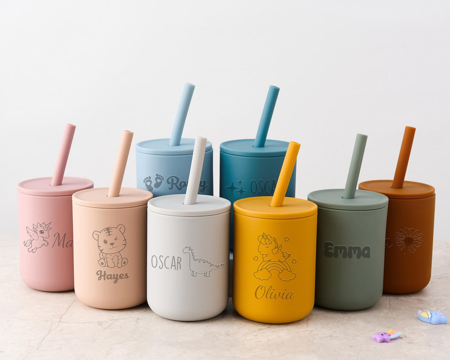 7oz Personalized Baby Straw Cup – Soft, Durable & Spill-Proof
