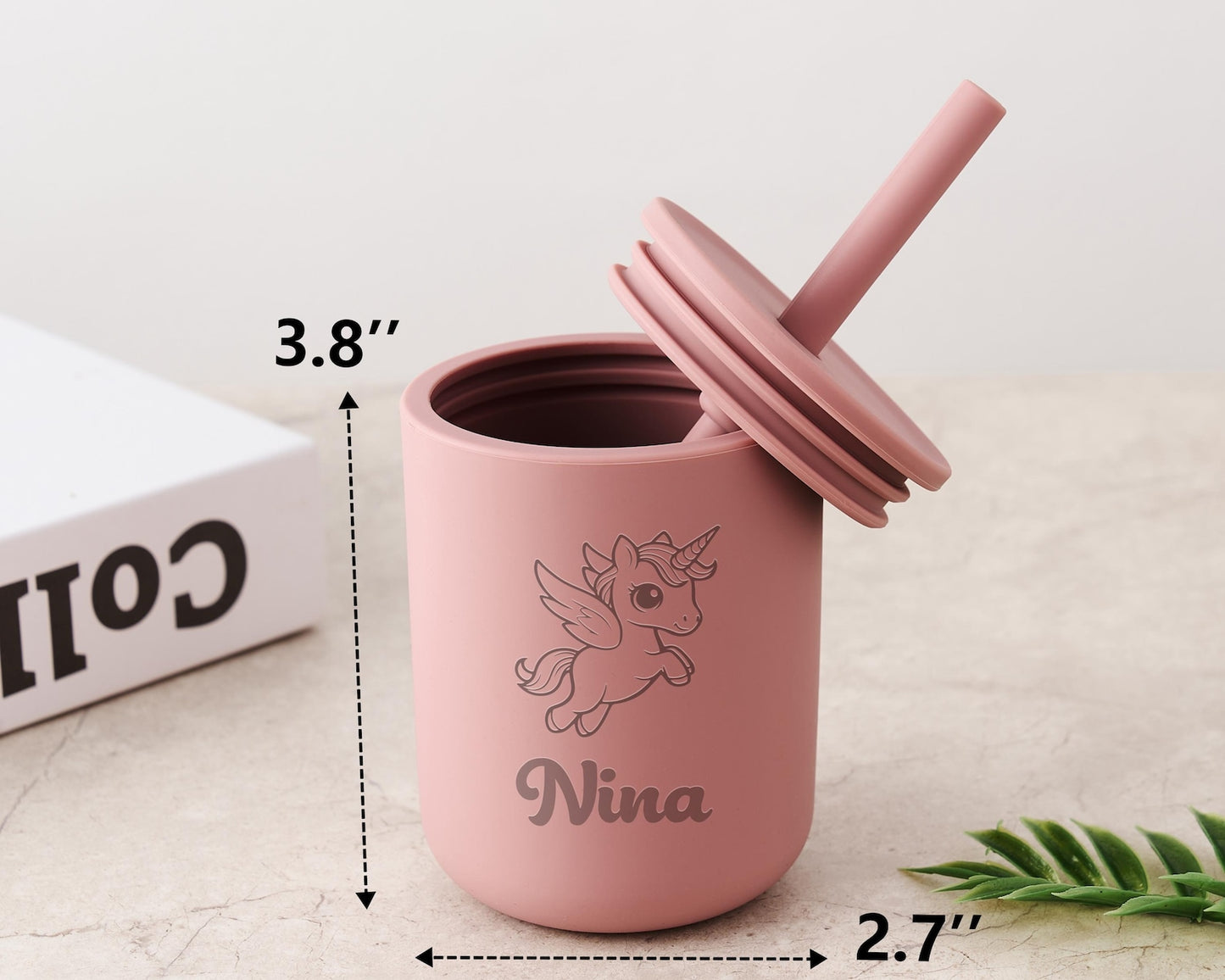 7oz Personalized Baby Straw Cup – Soft, Durable & Spill-Proof