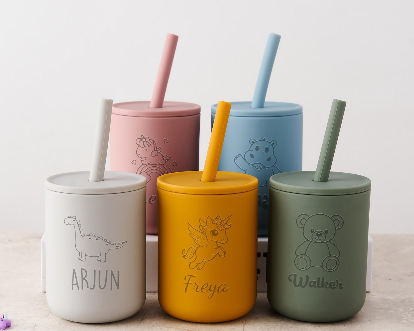 7oz Personalized Baby Straw Cup – Soft, Durable & Spill-Proof